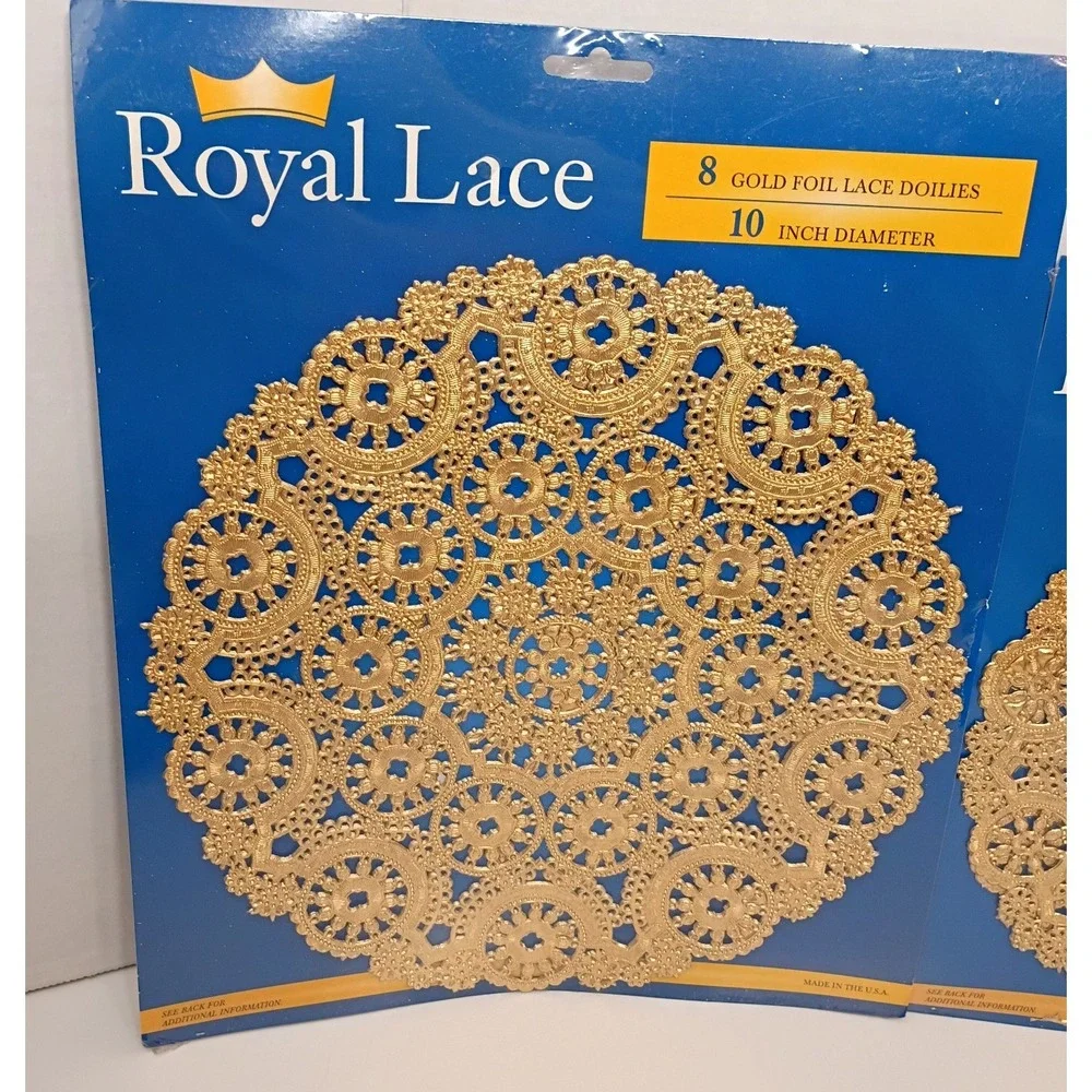 Royal Lace Gold Foil Paper Doilies 8